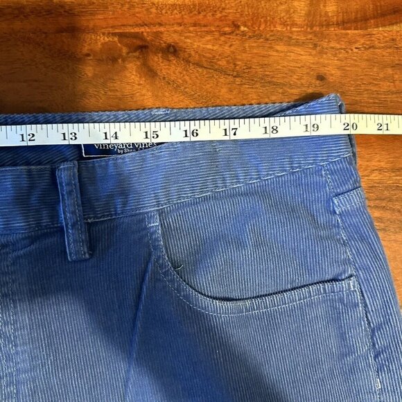 Vineyard Vines Pants Men's 38x32 Blue Corduroy Flat Front Straight Leg Preppy - Picture 10 of 13